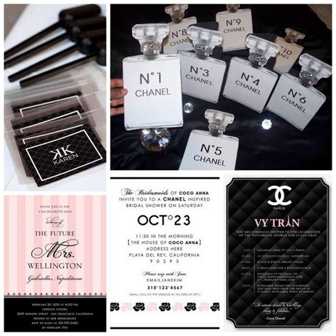 chanel inspired bridal shower invitations